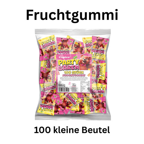 100x fruchtgummi party bären - fruchtgummi,